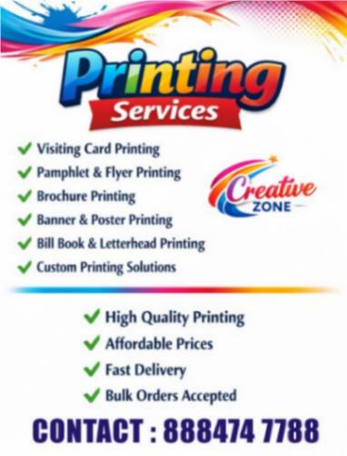 Creative Zone | Flyer Printing | Menu card | Visiting Cards Printing | 404