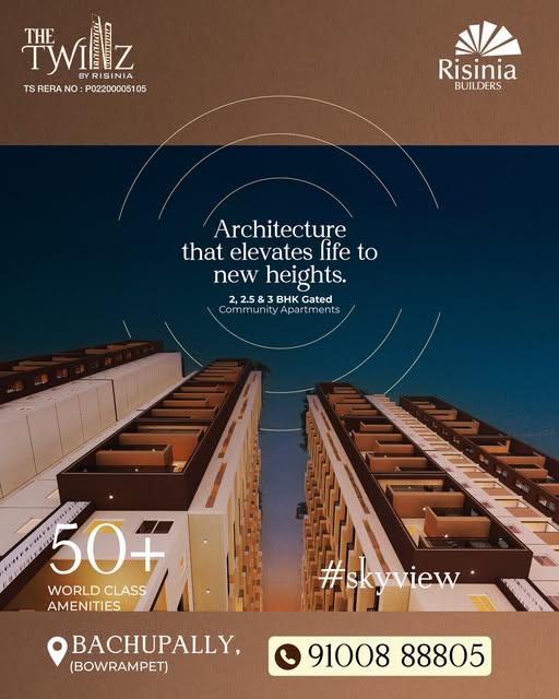 2 BHK Flats for Sale in Bachupally,Bowrampet | The Twinz by Risinia